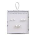 thumbnail image 1 of Luxury Designs Sterling Silver Set of 3 Pearl studs, 1 of 2