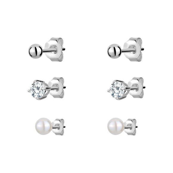 Luxury Designs Set de 3 Goujons en argent sterling