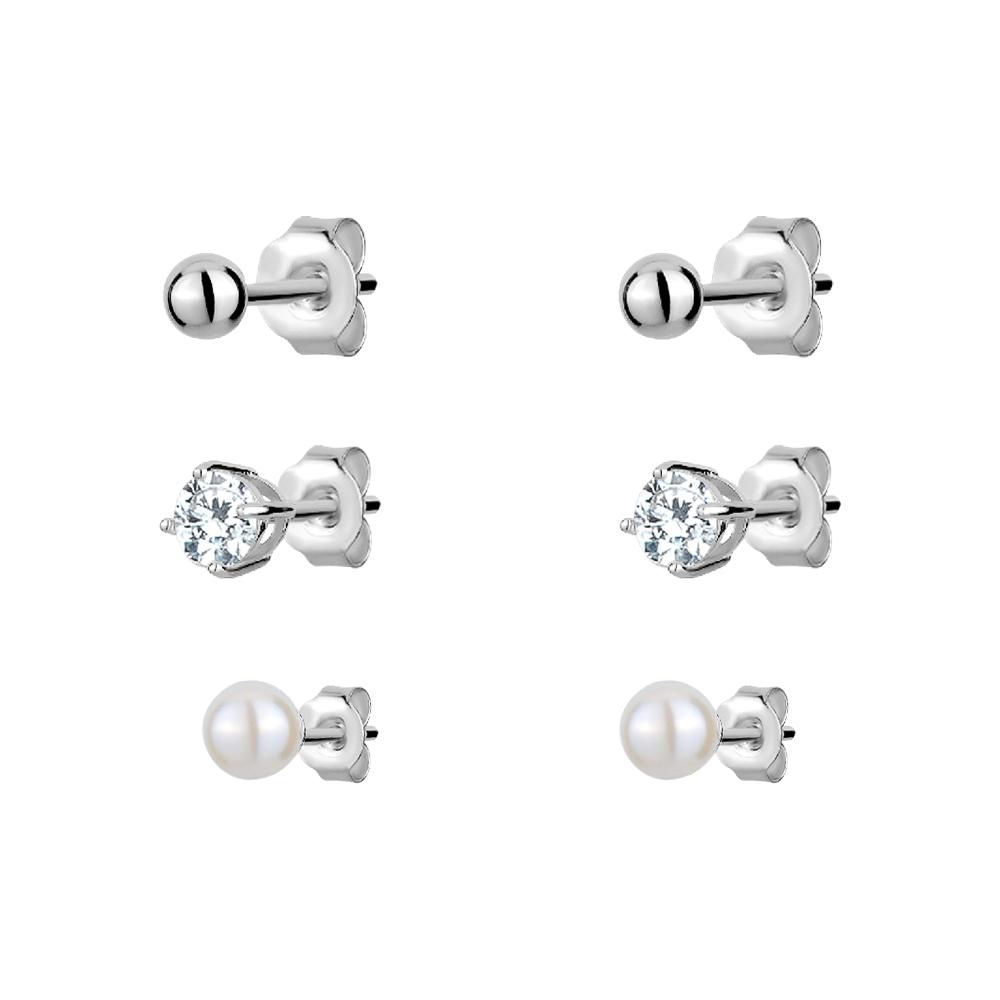 Luxury Designs Set de 3 Goujons en argent sterling