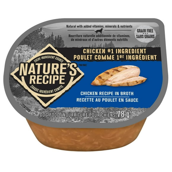 Nature's Recipe Chicken Recipe in Broth Wet Dog Food, 78g