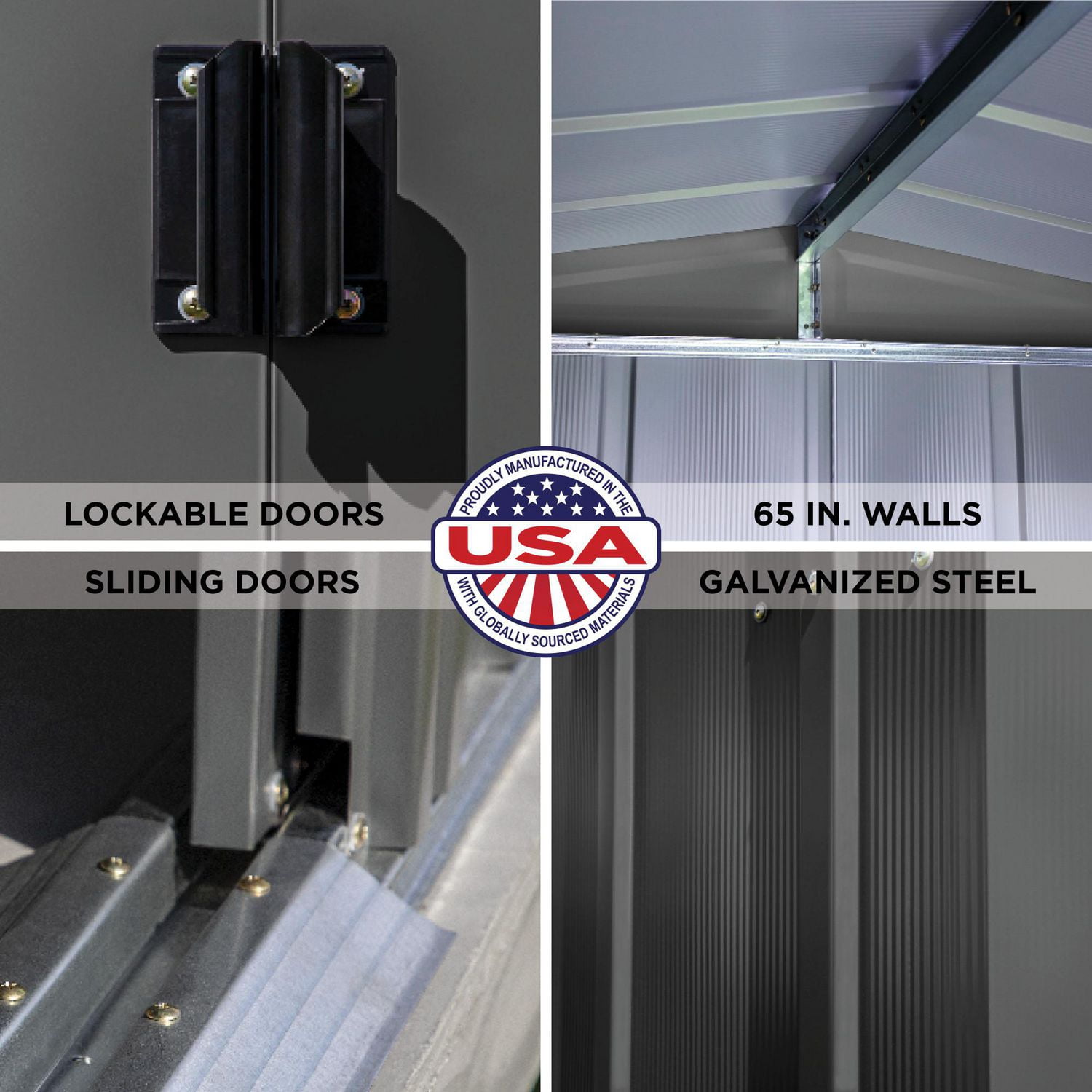 Abri de rangement en acier Arrow Classic 6 x 5 pi Charcoal