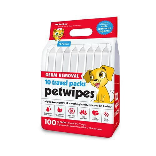 5)Germ Removal Travel Pack Pet Wipes