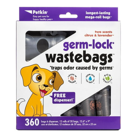 Germ-lock waste bags