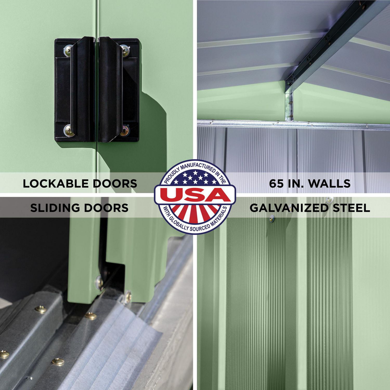 Arrow Classic Steel Storage Shed, 6x7, Sage Green