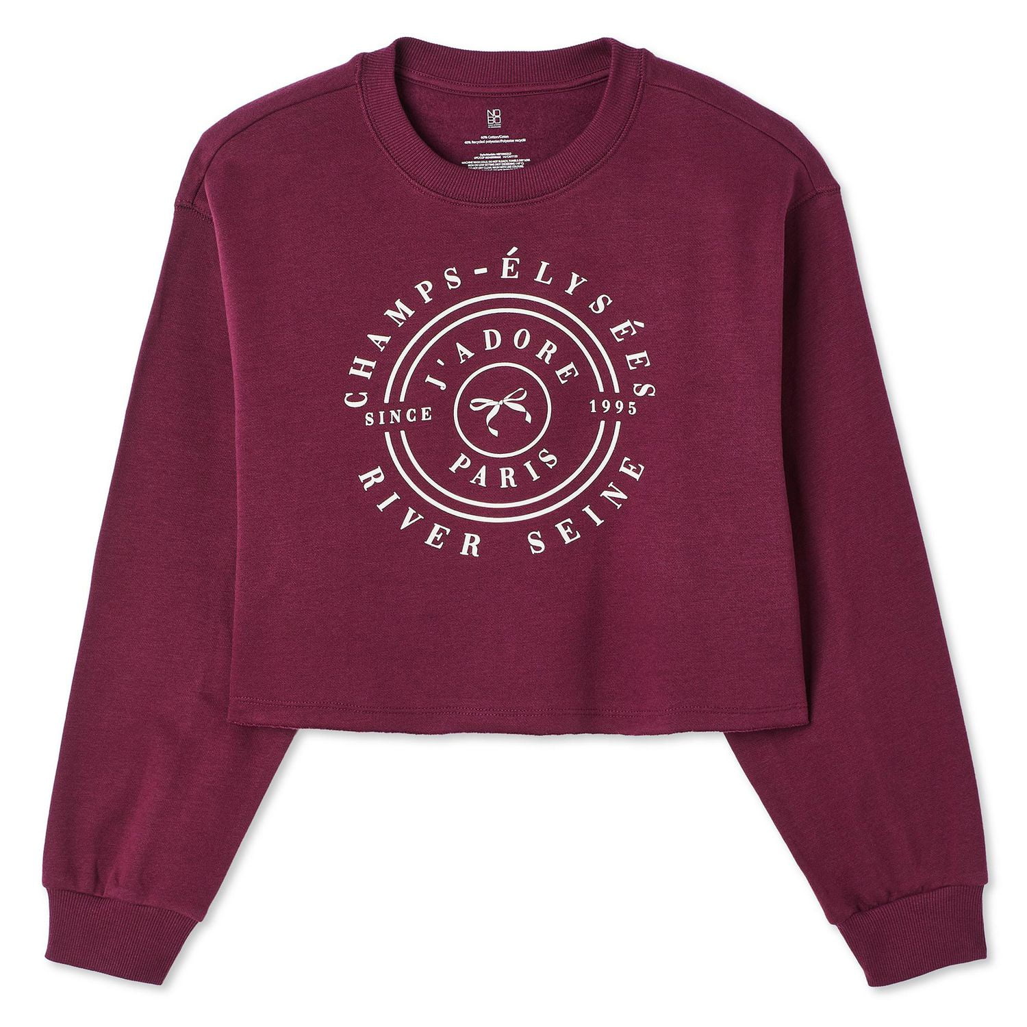 No Boundaries Women's Cropped Fleece Popover, Sizes XS-XXL