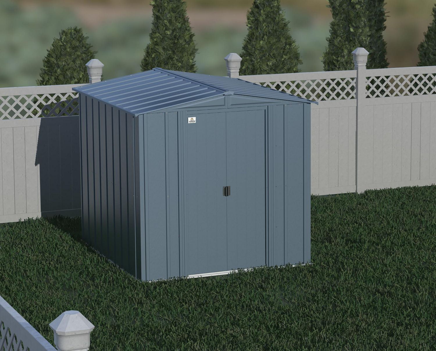 Arrow Classic Steel Storage Shed, 6x7, Gris bleu