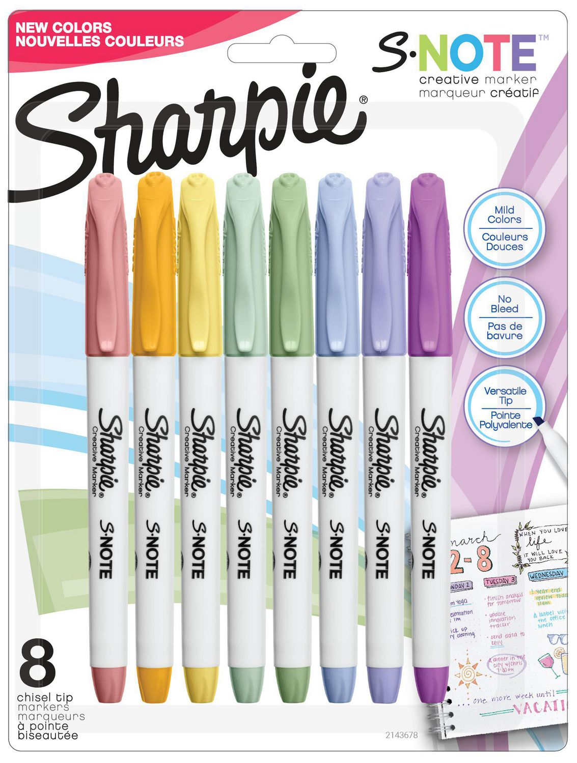 Milageto Lot de 6 stylos surligneurs, marqueurs de couleurs assorties,  marqueur surligneur à pointe oblique pour journal, papeterie, cadeaux