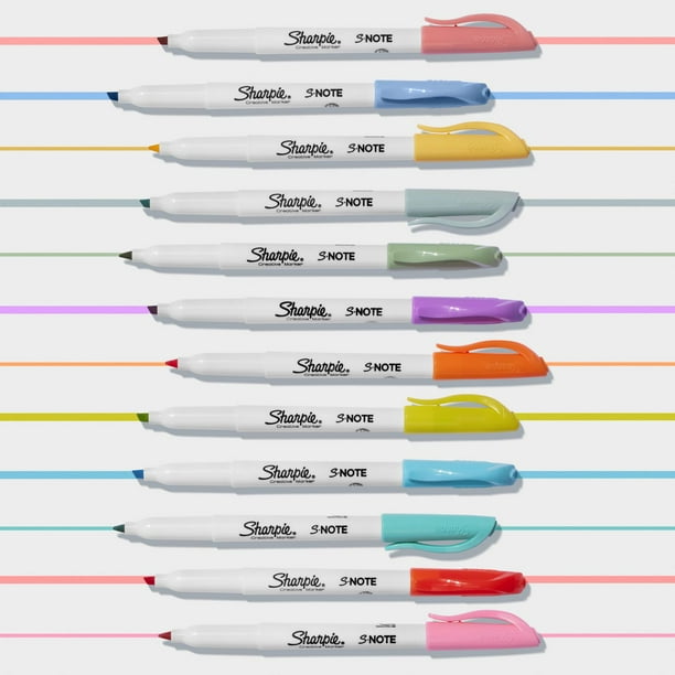Marqueurs créatifs Sharpie S-Note, surligneurs, couleurs assorties