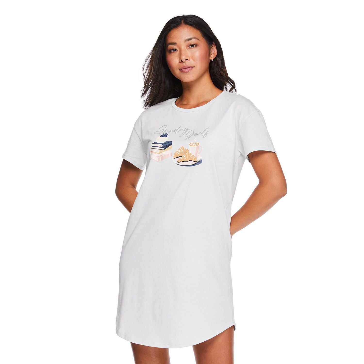 Chemise de nuit à encolure ras du cou George pour femmes
