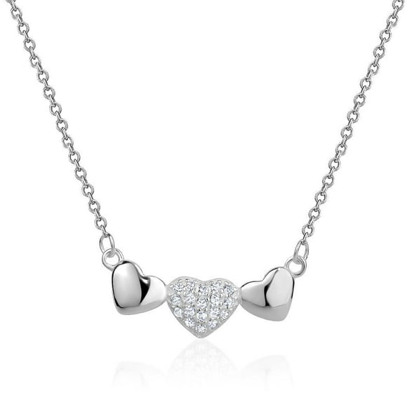 Luxury Designs Sterling Silver Triple Heart necklace