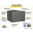 thumbnail image 4 of Arrow Classic Steel Storage Shed, 8x8, Charcoal, 4 of 9