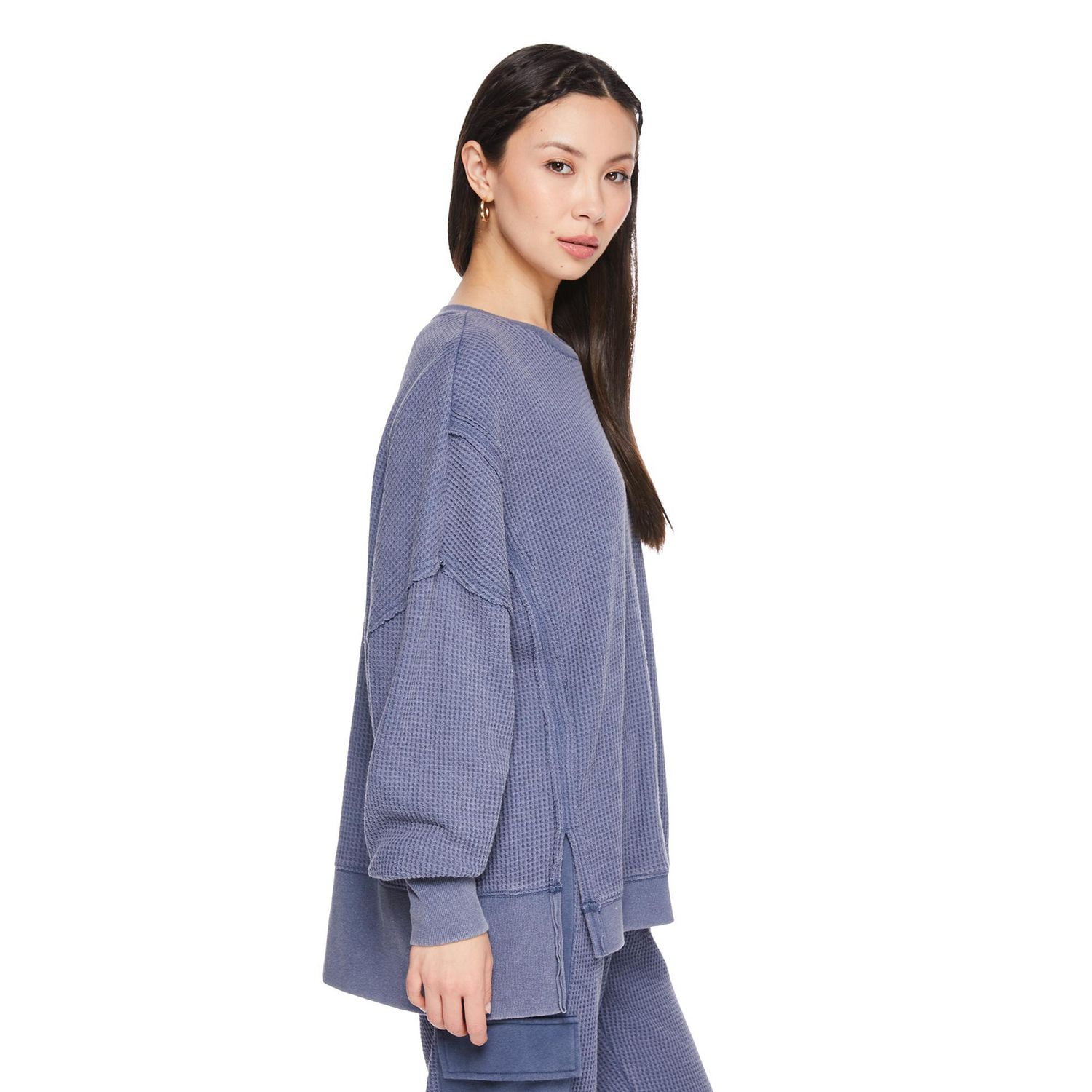 Wild Skye Women's Long Sleeve Waffle Top, Sizes XS-XL