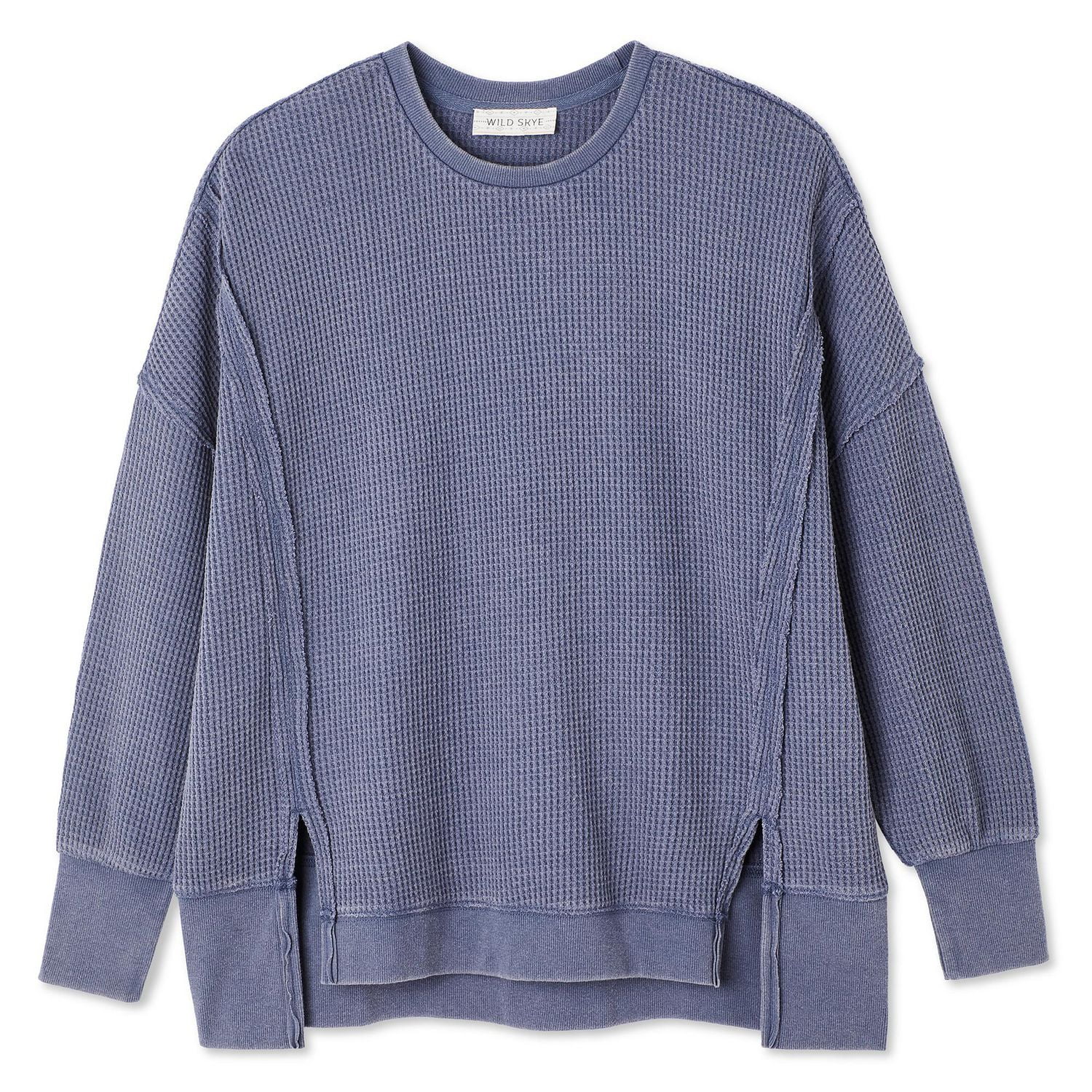 Wild Skye Women's Long Sleeve Waffle Top, Sizes XS-XL