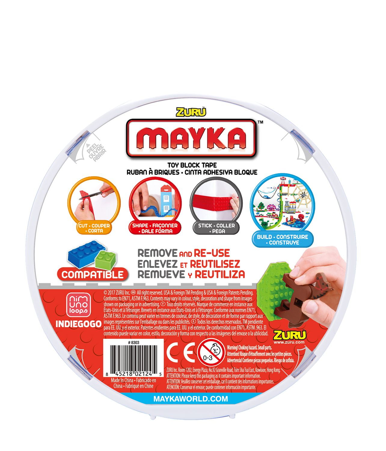 Zuru MAYKA Block Tape 4 Stud Red Walmart