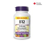 Webber Naturals Vitamin B12 Methylcobalamin Mega Size 1000 mcg