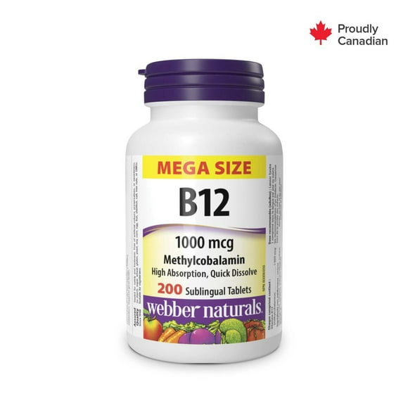 Webber Naturals Vitamine B12 Méthylcobalamine Mega Size 1 000 mcg