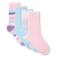 thumbnail image 1 of Athletic Works Girls' Crew Socks 4-Pack, 1 of 1
