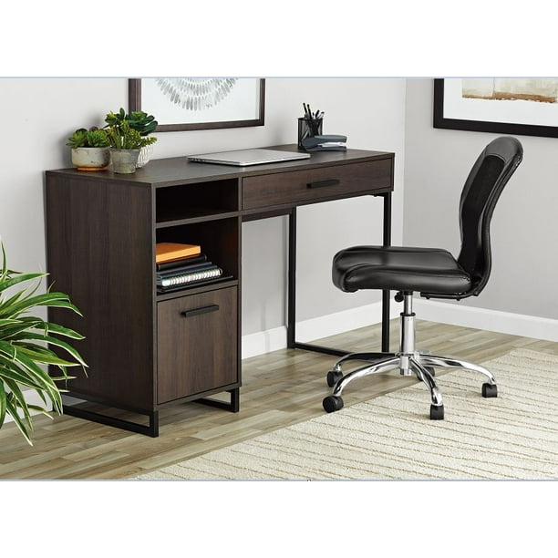 Mainstays Wood & Metal Writing Desk with 1 Drawer and 1 Door for Teen