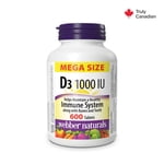 Webber Naturals Vitamin D3 1000 IU tablet Mega Size, 600ct