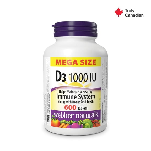 Webber Naturals Vitamine D3 1&nbsp;000&nbsp;UI Mega Size