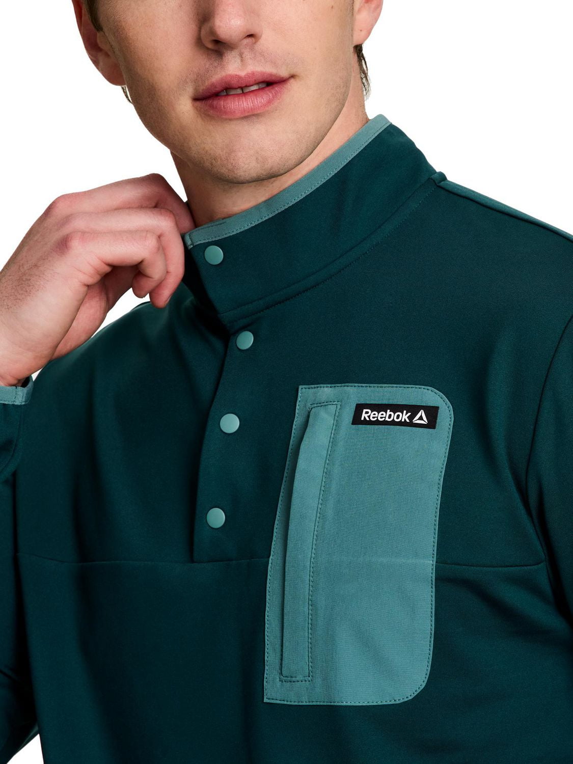 Reebok Pull à col montant et boutons-pression  freedom pour homme Tailles S-XL