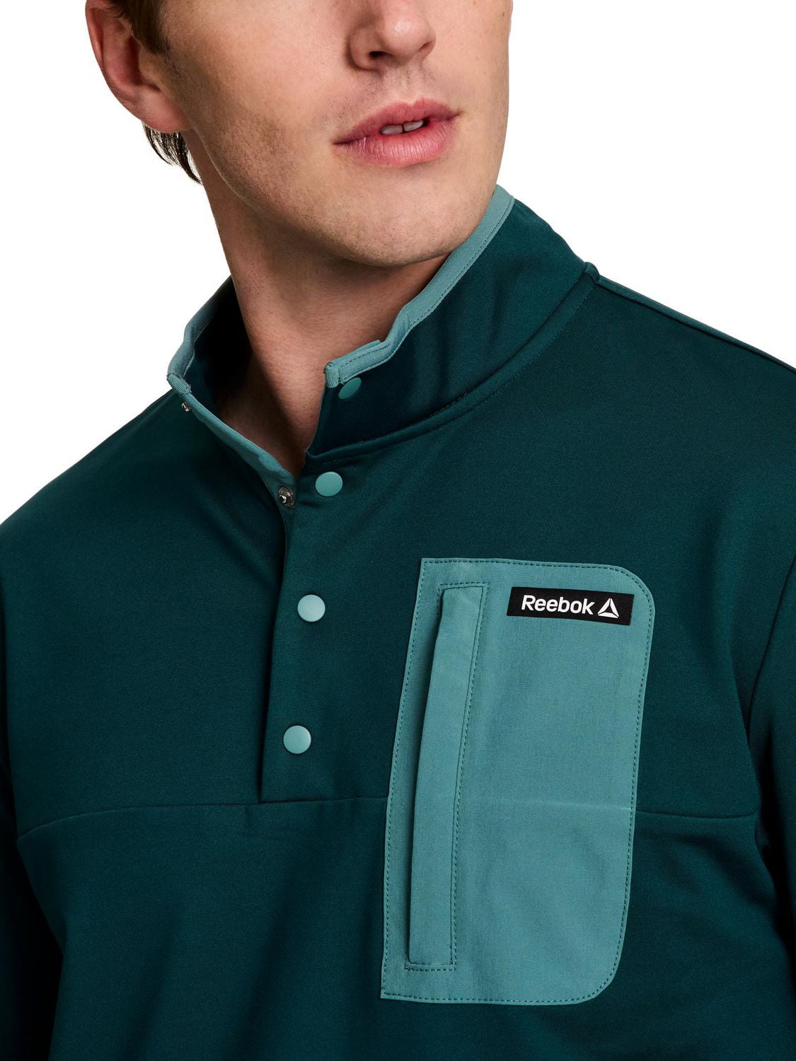 Reebok Pull à col montant et boutons-pression  freedom pour homme Tailles S-XL