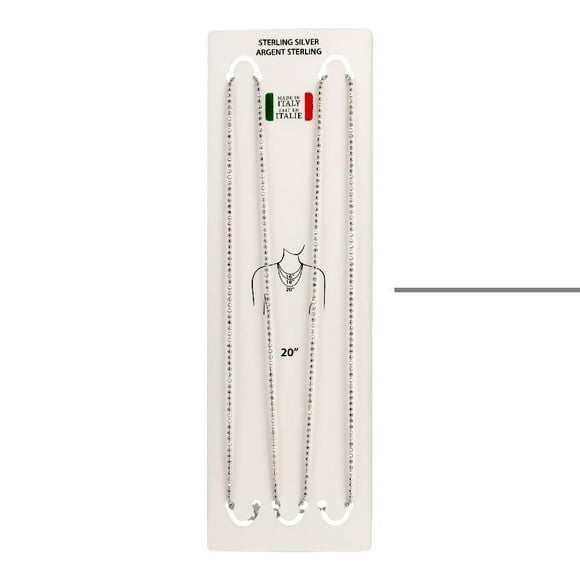 Luxury Designs Chaine en taille diamante en argent sterling , 20"