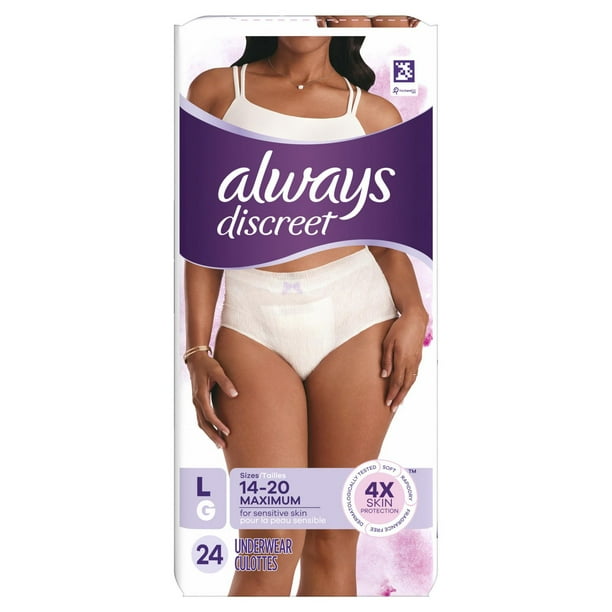 Always Discreet for Sensitive Skin Fragrance Free Large Underwear, 24 ct -  QFC
