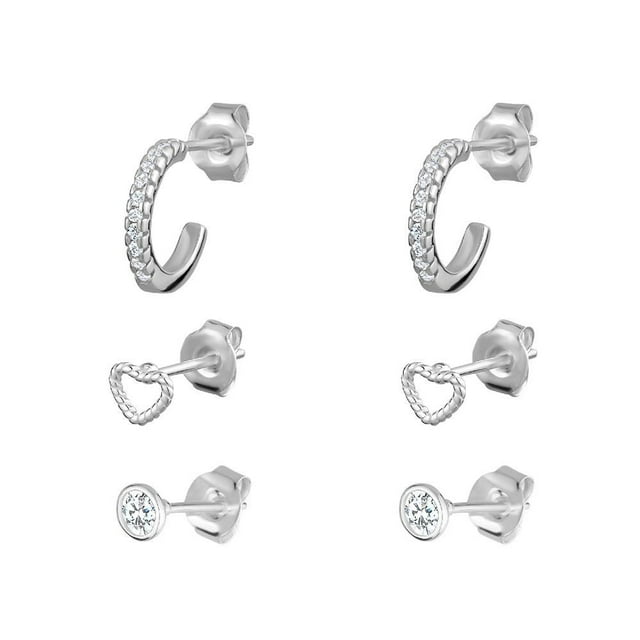 Luxury Designs Set de 3 Goujons en Argent
