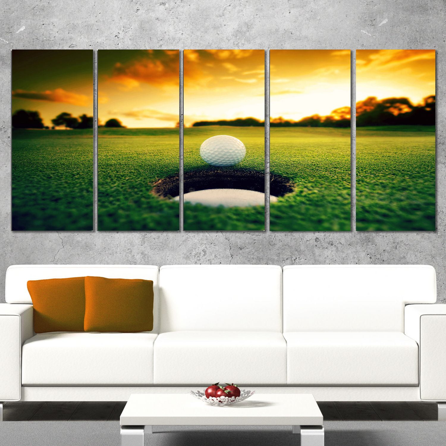 Design Art Golf Ball near Hole Landscape Artwork Canvas Print Walmart
