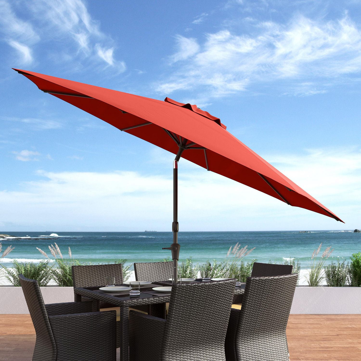 Corliving 10 Ft Uv And Wind Resistant Tilting Patio Umbrella Walmart Canada