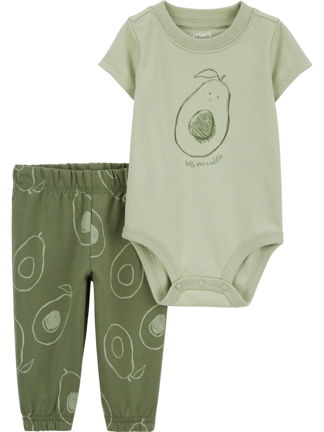 Carter's Child of Mine Baby Boys' Green Avocado Body Suit Pant Set