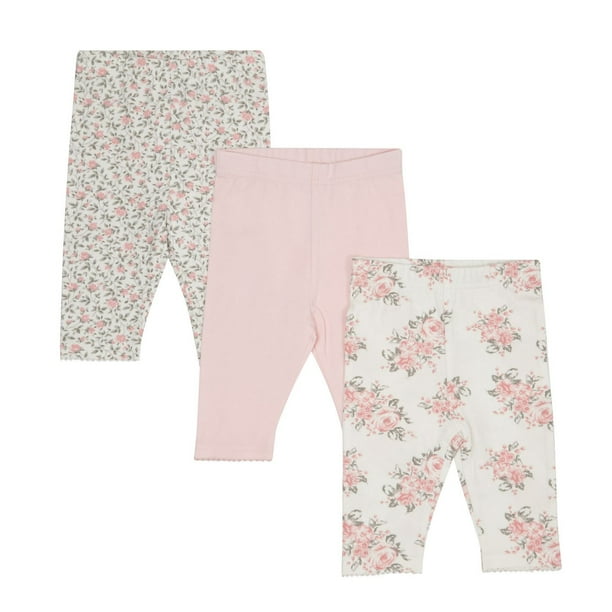 Paq. de 3 leggings George à motif floral pour bébés