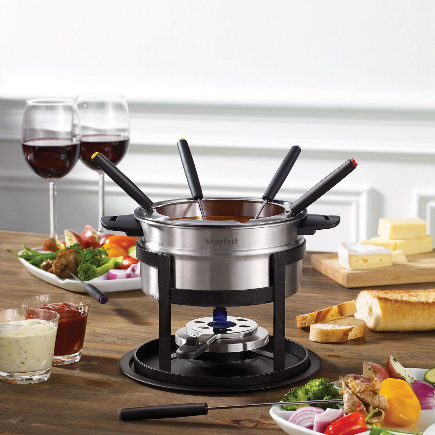 Starfrit 12 Piece Fondue Set, Cheese, chocolate, meat fondue