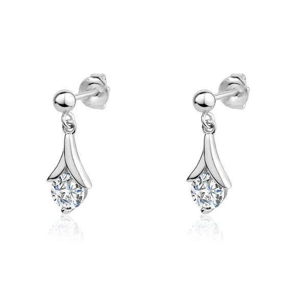 Luxury Designs Sterling Silver Cubic Zirconia dangle earrings