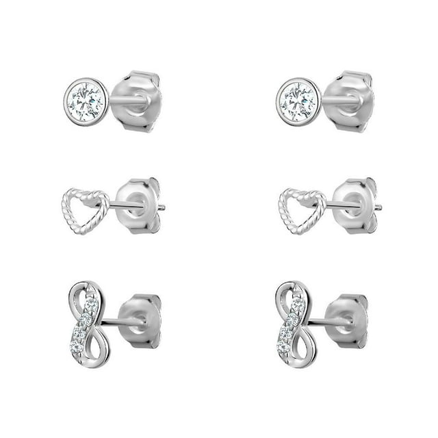 Luxury Designs Set de 3 Goujons en argent