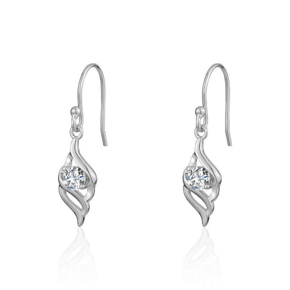 Luxury Design Swirl Dangle drop CZ earring
