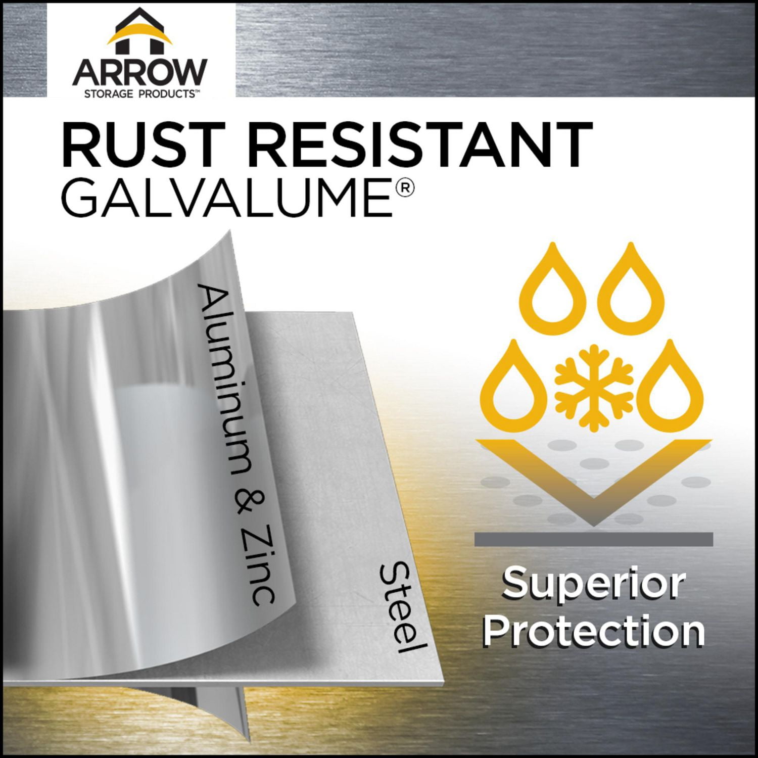 Abri de rangement en acier Arrow Elite, 3 x 2,4 m Gris bleu