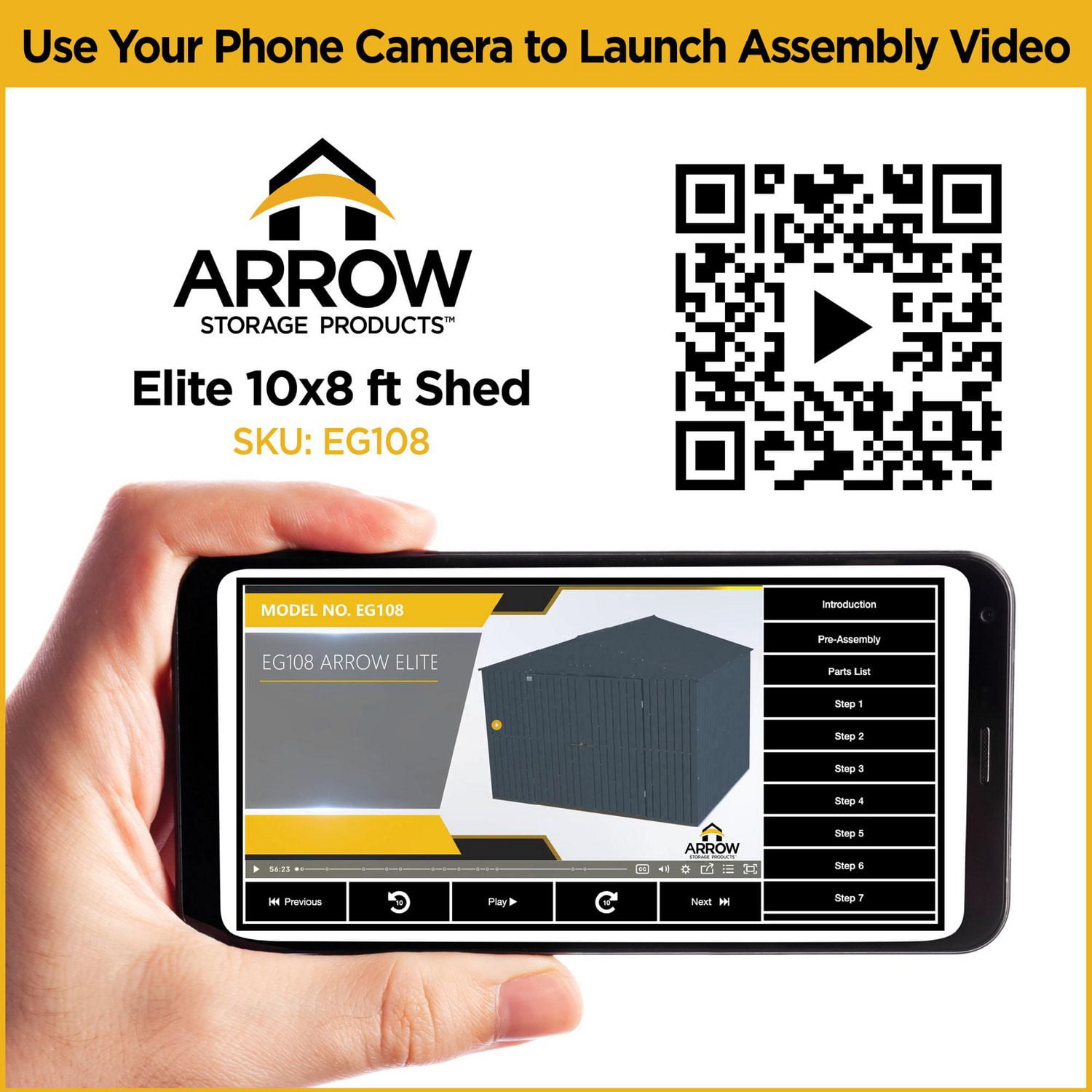 Abri de rangement en acier Arrow Elite, 3 x 2,4 m Gris bleu