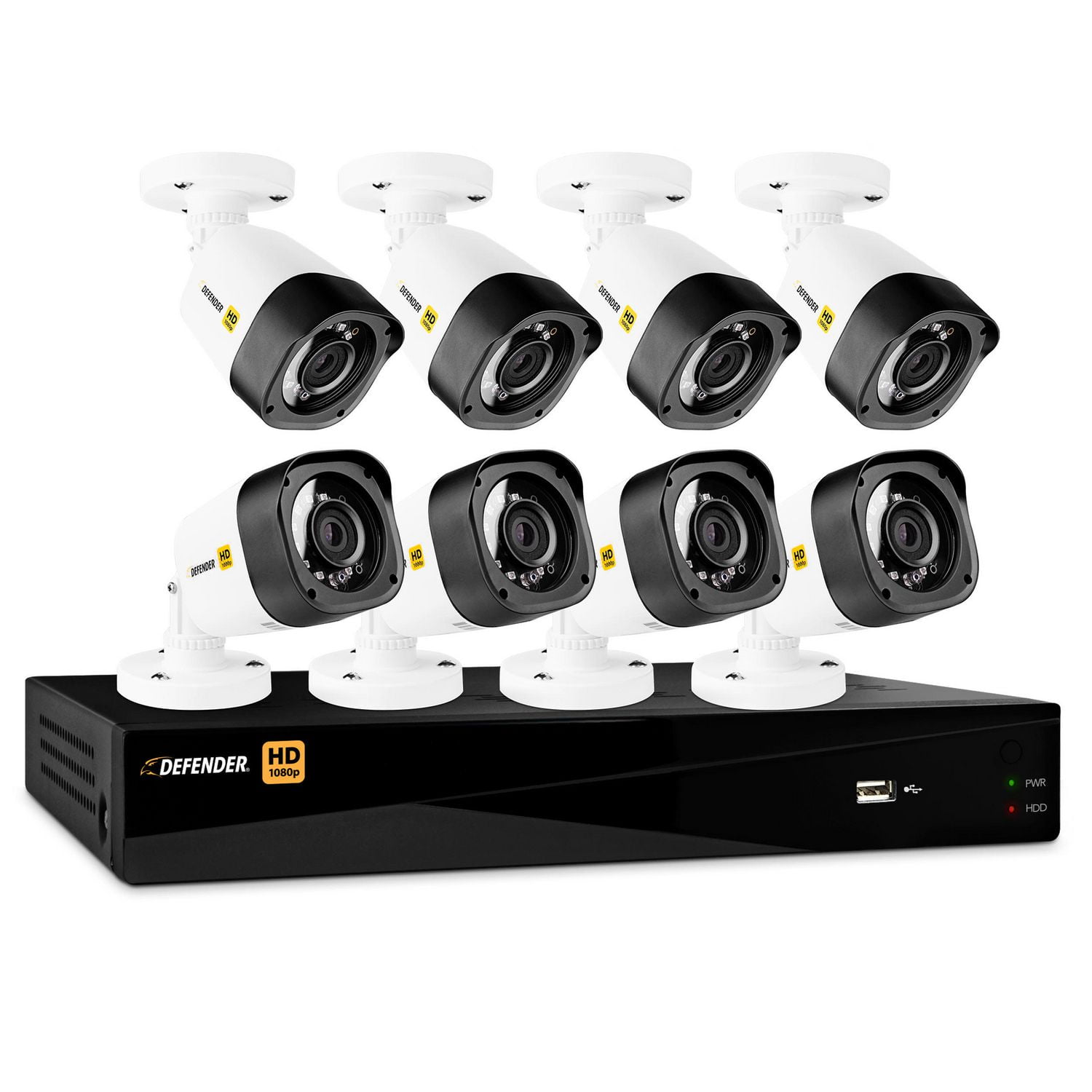 Defender HD 1080p 16 Channel 2TB Dvr Security System And 8 Bullet