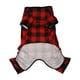 Way to Celebrate Vêtements pour chiens: Pyjama en jersey pour chiens, carreaux rouge et noir avec ornements de rennes, taille XS-XL – image 4 sur 8