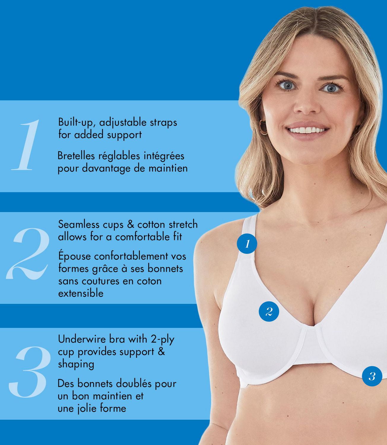 Bestform 9700100 Everyday Unlined Cotton Stretch T-Shirt Bra with Underwire Support, Sizes 34B-42C