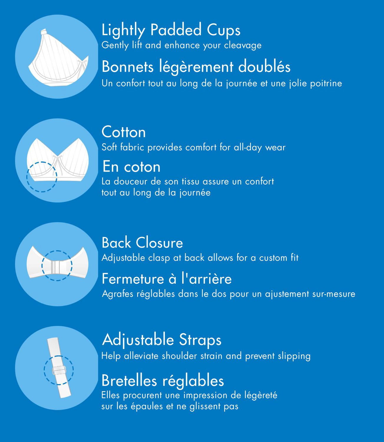 Bestform 97086248 Soutien-gorge sans armatures en coton rayé avec bonnets légèrement doublés Tailles 34A-42C