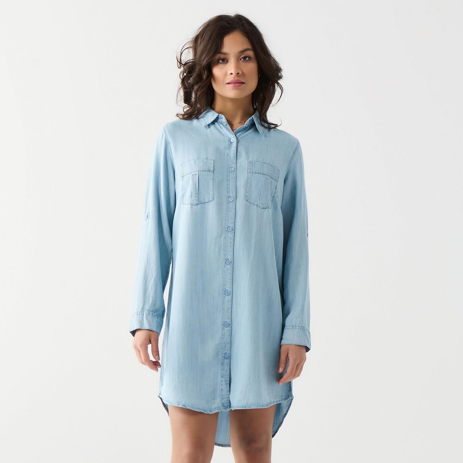 Light blue denim shirt dress online