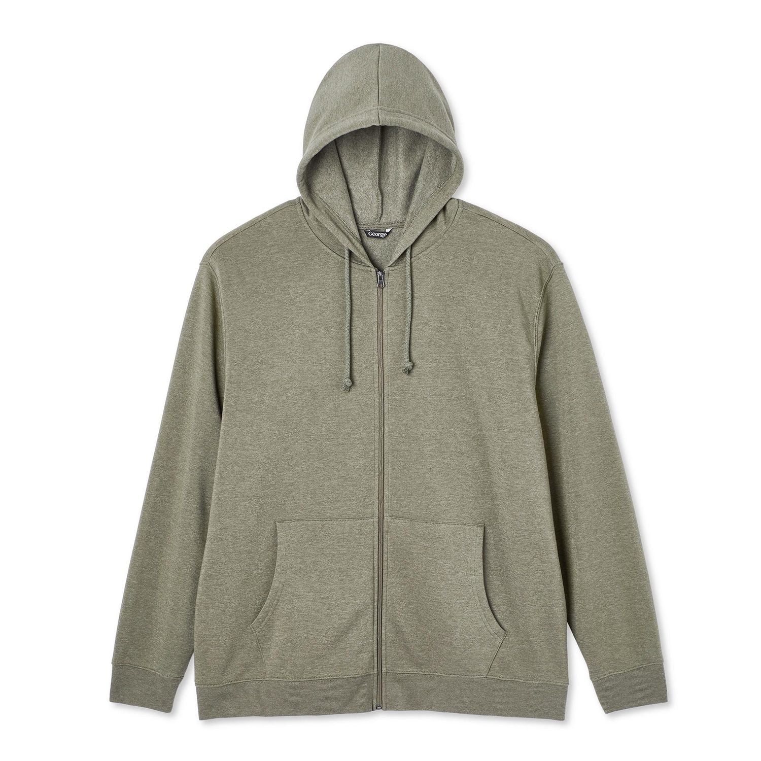 Haut à capuchon avec fermeture éclair sur la longueur George pour hommes forts