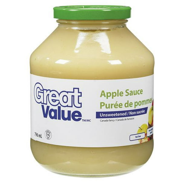 Compote de pommes Great Value - Non sucrée 796  mL