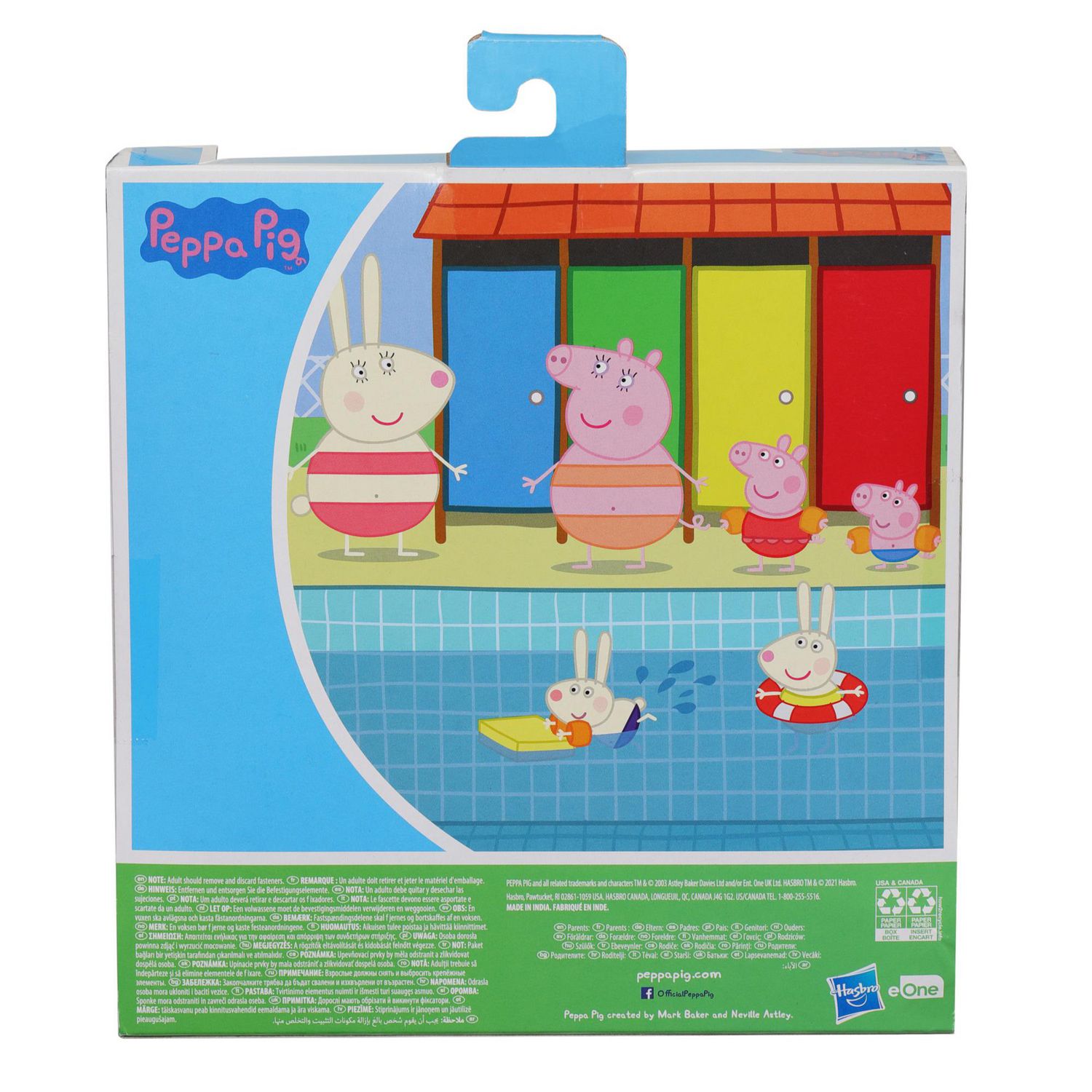 Peppa Pig, Peppa's Adventures, coffret Peppa à la piscine, 6 figurines de  la famille Pig et amis en costumes de bain, dès 3 ans