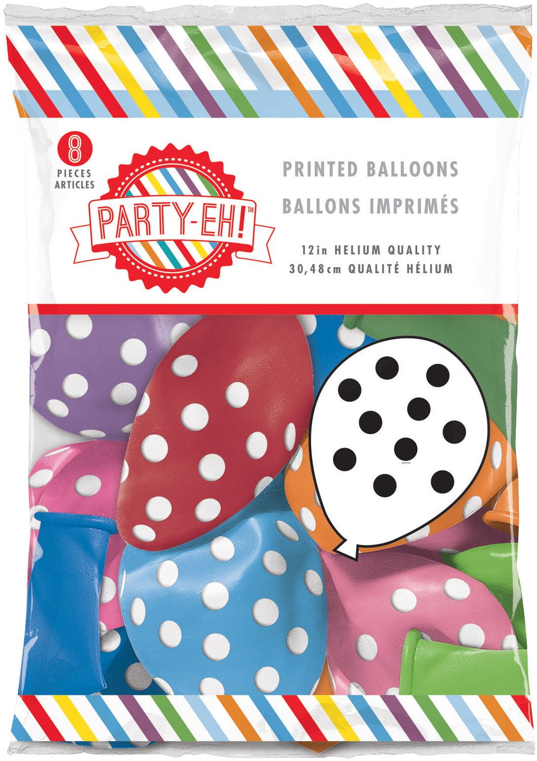 PARTYEH! 12" Helium Quality Polka Dots Printed Latex Balloons