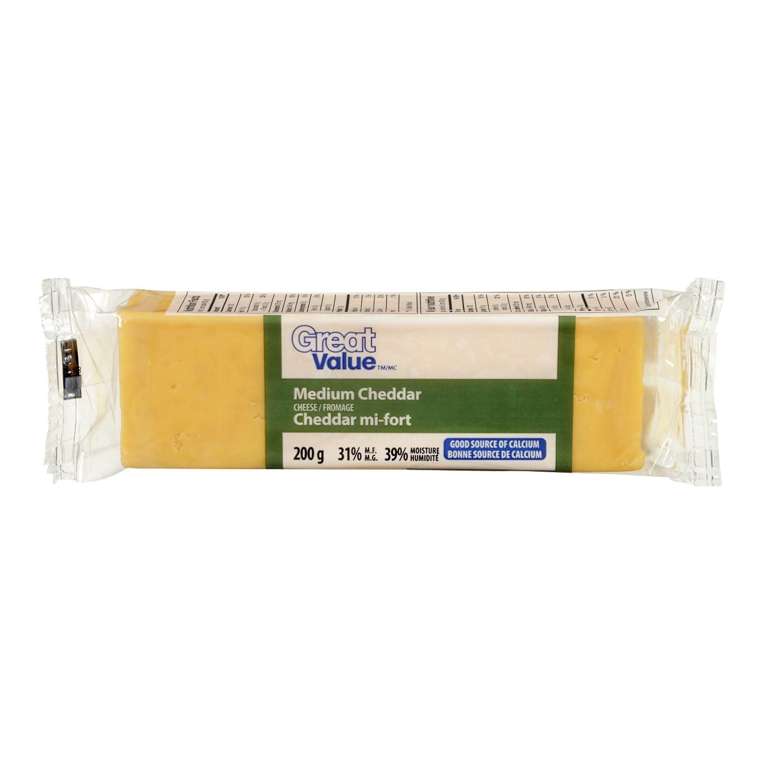 Great Value Medium Cheddar Cheese Walmart Canada