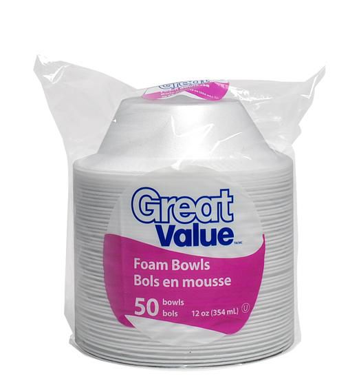 Great Value 12oz Foam Bowl Walmart Canada